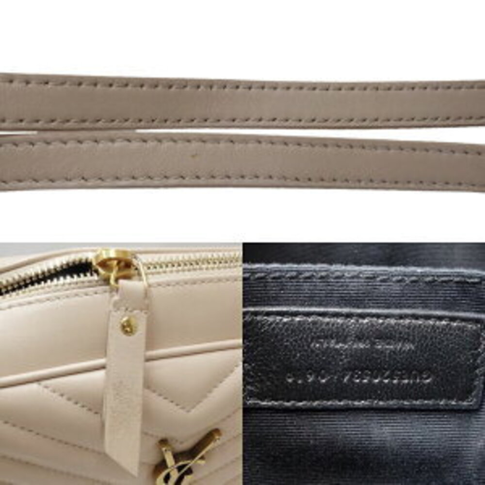 SAINT LAURENT PARIS Lou Camera Bag Beige Pink Tan Leather Shoulder - Picture 9 of 9